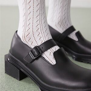 Dr. Martens Square Toe Black Mary Jane Heels 7